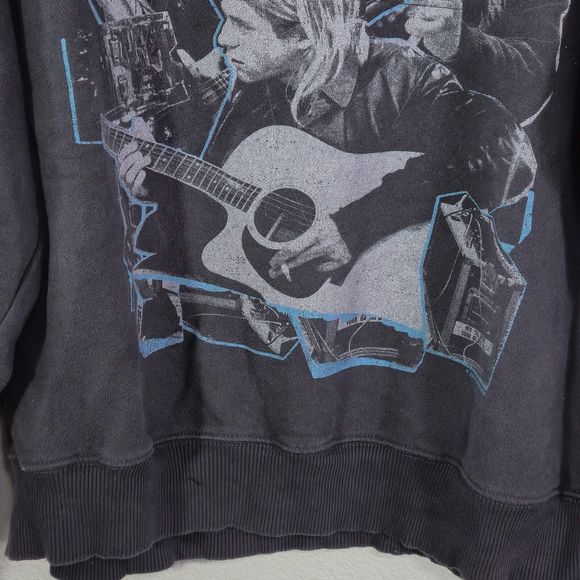 American Eagle Women's Nirvana Sweatshirt Gray Medium Distressed Vintage Style - Picture 4 of 8